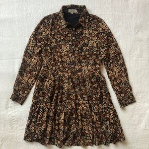 MOLLY BRACEN FLORAL PRINT SHIRT DRESS.